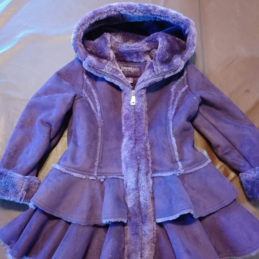 Faux Fur Hawke & Co Pea Coats Jacket Girls Size 6